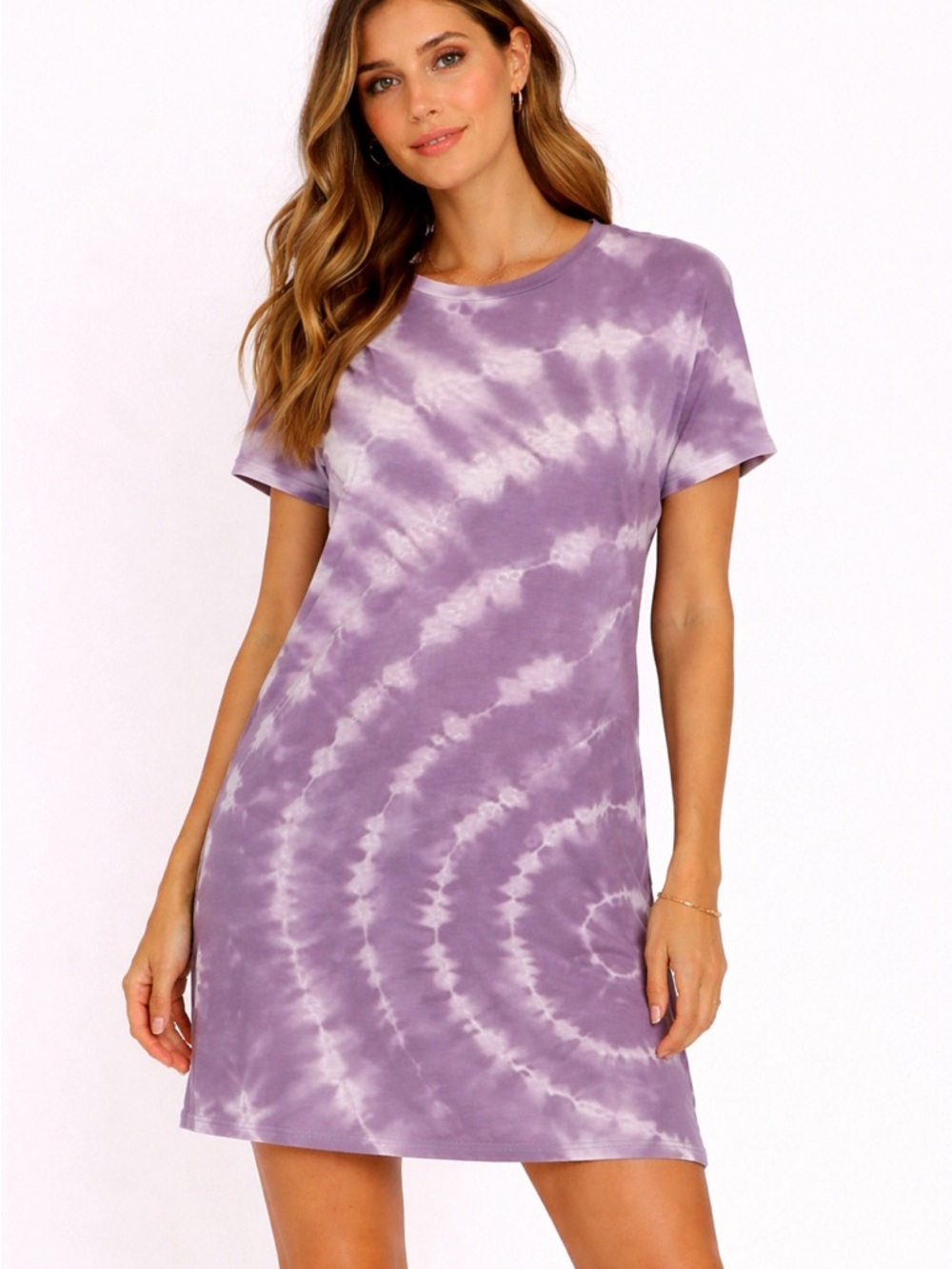 Purple Tie-Dye T-Shirt Dress